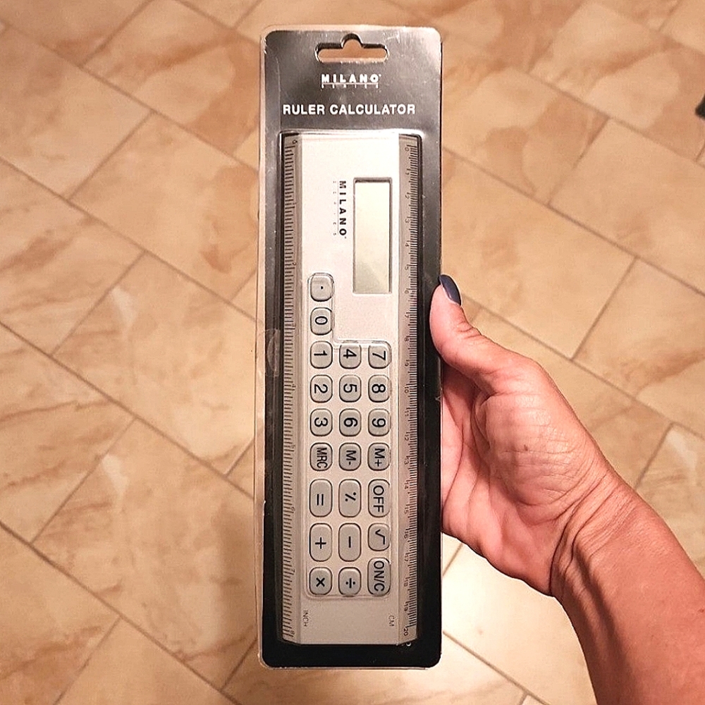 Milano 8 Inch 20 CM Ruler Calculator NEW IN BOX With Instructions